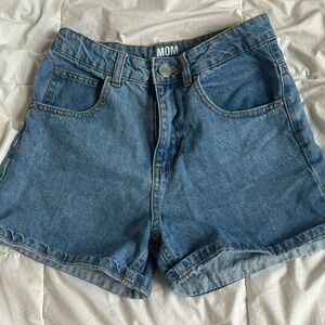 Blue high rise, mom vintage shorts
